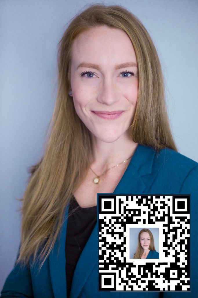 Catrina Headshot 2020 - w qr code